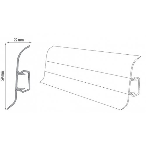 Плинтус Cezar Венге М200 59x22x2500 Плинтус Cezar Венге М200 59x22x2500